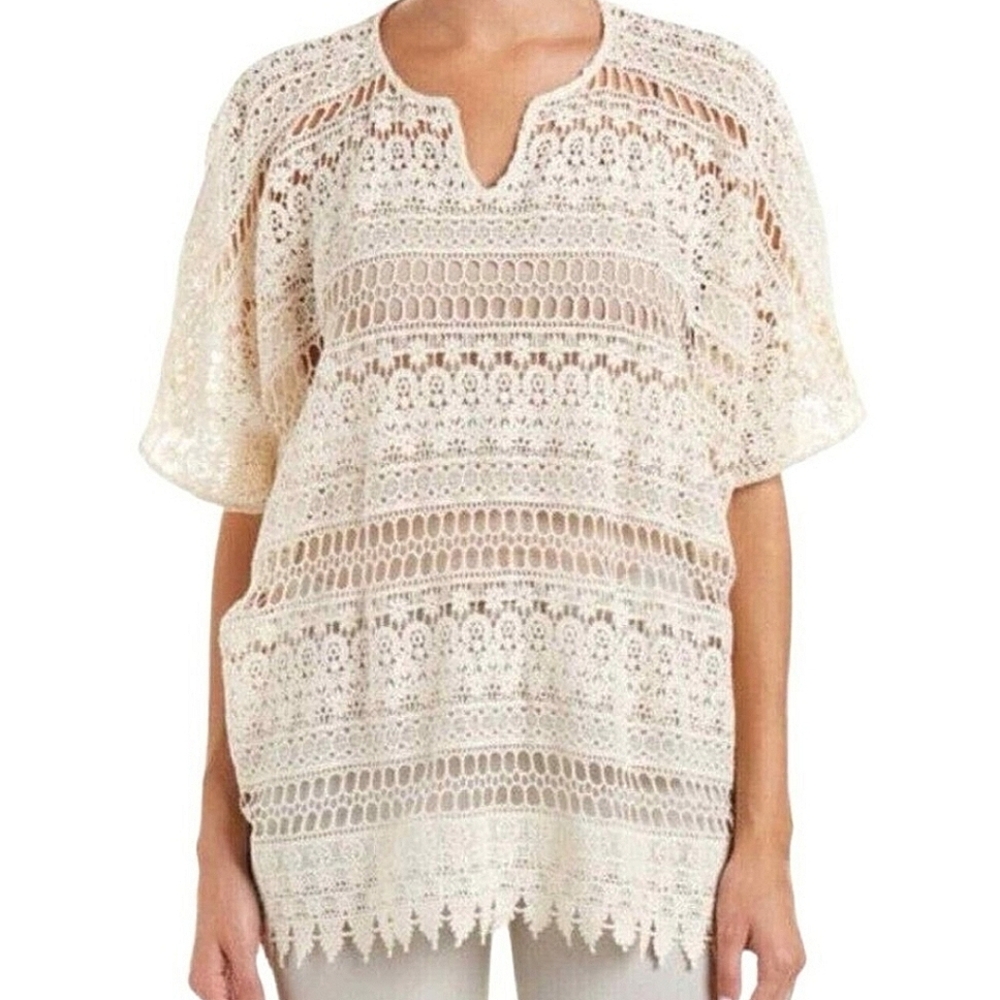 CAbi Cream Lace Blouse